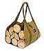 MYHOMEIDEAS Waxed Canvas Firewood Log Carrier Universal 16oz Canvas Tote Bag Rack Holder with Padded Strap Easy Grip and Strap Belt Dust-Proof Waterproof Large Size Heavy for Fireplace Handmade