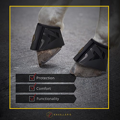 Kavallerie Classic Anti-Spin Bell Boots, Overreaching Protection, Durable with Secure Fit, Perfect for Cross Country, Hunting, Jumping and Exercises-XL-White - Thumbnail 3