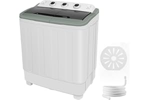 CEAMORFCO Portable Washing Machine 24lbs Mini Washing Machine Washer(15lbs)&Spiner(9lbs),Washer and Dryer Combo with Premium Metal Bucket for Apartments,Camping,College,RV