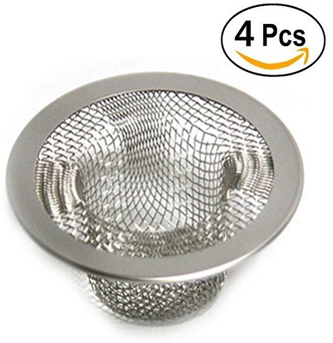 Alliving Metal Sink Strainer Bathtub Drain Hole Hair Catcher Drain Hole Filter Trap â€¦ (4pcs)