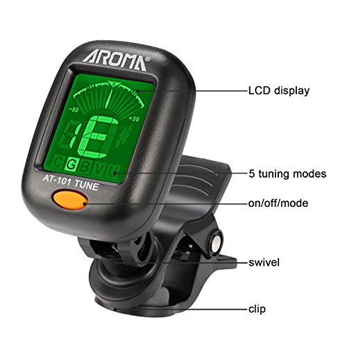 image for Chromatic Tuner, Meeland Mini Clip-on Guitar Tuner for Guitar/Bass/Uku