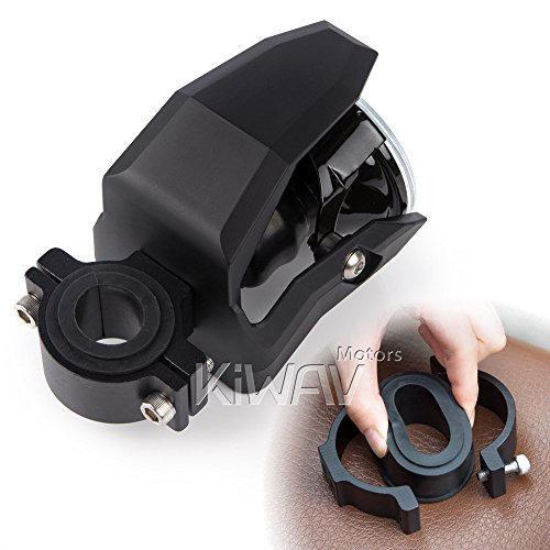 KiWAV Magazi motorcycle NS-41 round fog light black fork tube mount