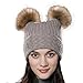 URSFUR Unisex Autumn Knit Wool Beanie Hat Women Winter Hat with Ball Pom Pom