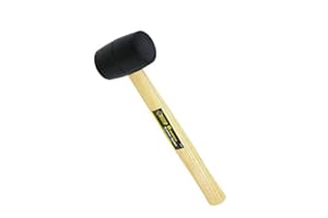 BANGERZ SUNZ Rubber Mallet 8 oz, Hardwood, Double Faced Soft Mallet with Wooden Handle, Black