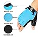 OZERO Fingerless Cycling Gloves for Men Women: Blue Mountain Bike Gloves for Riding | Workout | Motorcycle