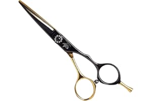 Badass Beard Care Gold Series Barber Quality Beard Shaping Scissors - 5.25 inches long, Surgical Grade Stainless Steel (HRC 59-61), Hand adjustable tension knob