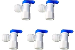 YZMSZ Acetal Copolymer RO Water Storage Tank Ball Valve,3/8 inch O.D. Tubing x 3/8 inch Female Speedfit Shut Off Valve,Quick Push to Connect Plastic Plumbing Fitting Push Fit (pack of 5)