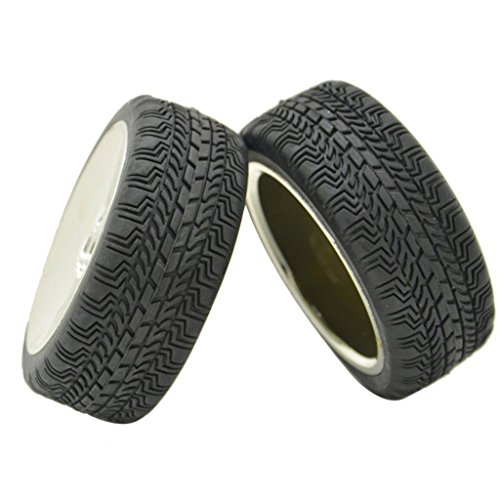 Rowiz 4PCS 12mm Hub Silver Rim & Tires 1/10 Off-Road RC Car Buggy Disc Wheel Tyre w/ Foam Inserts