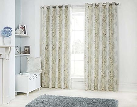 Julian Charles Eden Duck Egg Eyelet Curtains 44x90 Inches