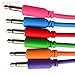Eurorack Patch Leads. Pack of 6 Multi-Colored 3.5mm Mono Patch Cables (2 Foot)