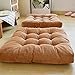 EGOBUY Solid Square Floor Pillow Tufted Thicken Chair Pad Tatami Thicken Seat Cushion, 22x22 inch, Brown