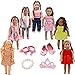 7pcs Doll Clothes 1Shoes 1Bracelet 1Crown hair clip 1Hair ring for 18