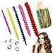 30 Pcs Spiral Hair Perm Rods for Natural Hair Plastic Hair Rod Rollers Long Hair Rods Curlers Hairdressing Styling Salon Tool