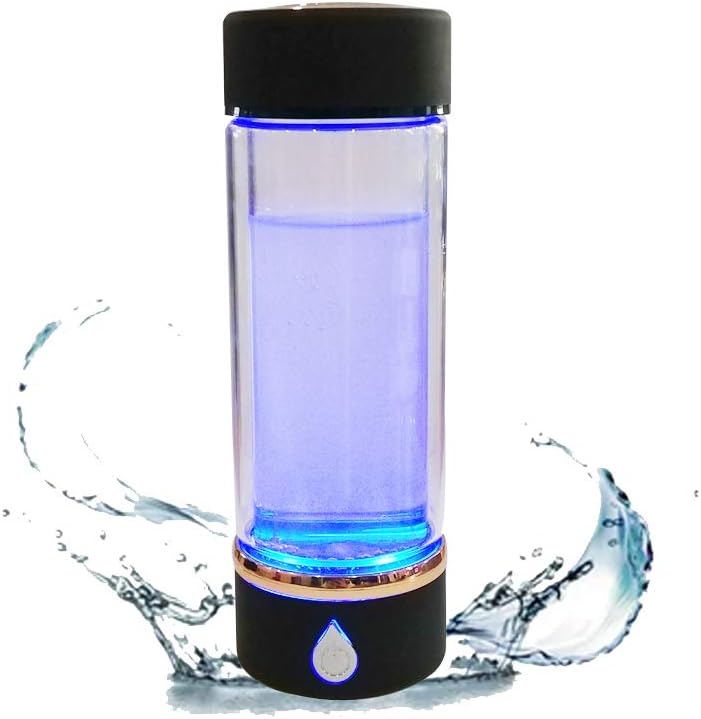 Portable hydrogen water bottle, hydrogen-rich water cup glass bottle hydrogen water bottle generator SPE and PEM hydrogen water generator: Home & Kitchen