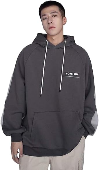 Amazon Ksila パーカー メンズ フード付き プルオーバー ゆったり 裏起毛 トレーナー 厚手 ポケット付き カットソー 韓国ファッション スウェット パーカー 保温 英字プリント アウター トレーナー パーカー 通販