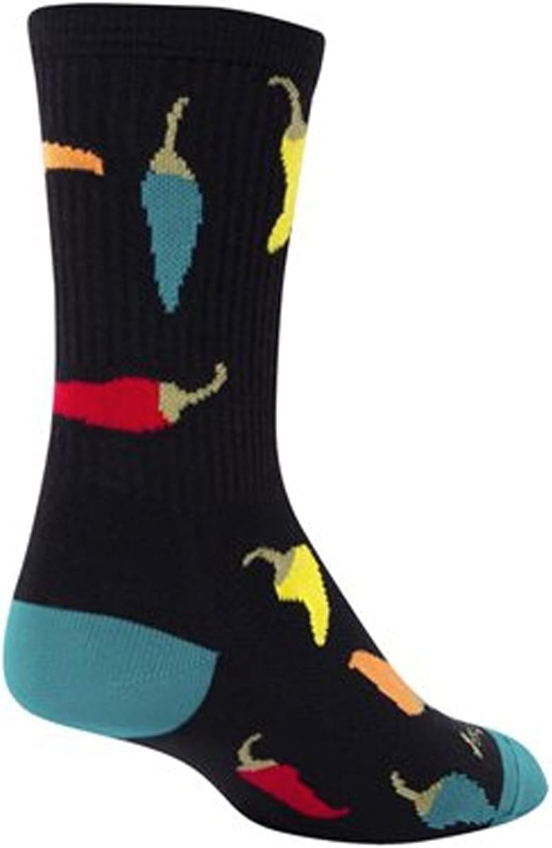 SockGuy Crew 6in Peppers Cycling/Running Socks : Clothing