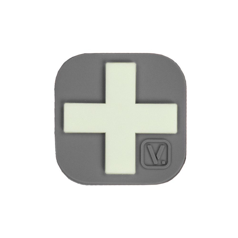 1-Inch Medical Cross 'SUPER-LUMEN' Glow-In-The-Dark Patch (Wolf Gray)
