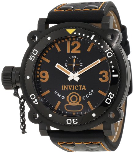 Invicta Men's 7271 Signature Black Dial Black Leather Watch