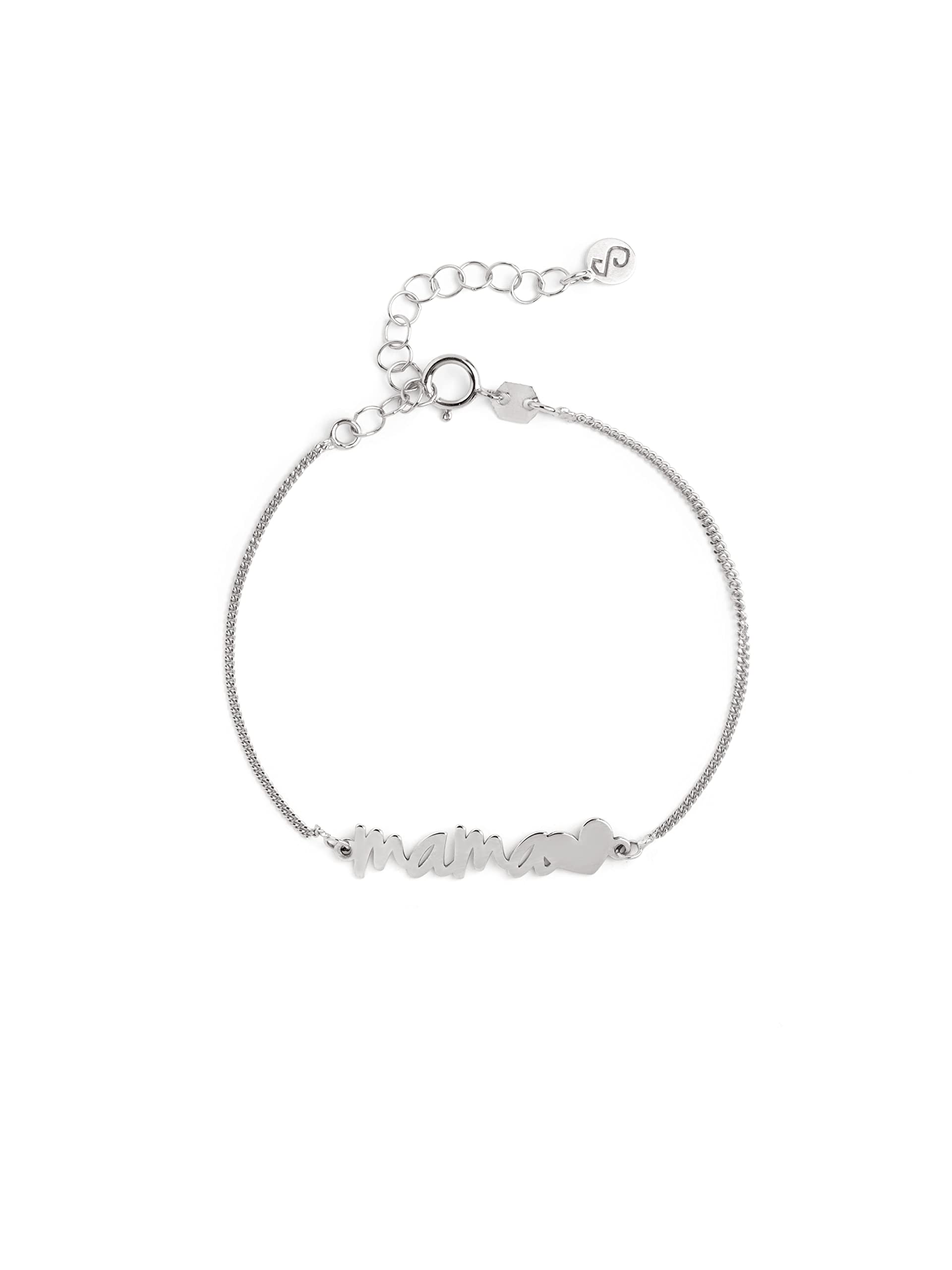 singularu – Bracelet Mom Heart Silver – 925 Sterling Silver – Woman