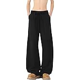 TALLGIRA Sweatpants for Men, Big Size, Men's Extra Long Inseam, Mens Casual Fit Loose Drawstring Black Pants