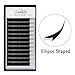 LASHVIEW Eyelash Extension - Ellipse Flat Eyelash Extensions, Individual Lashes, 0.15mm C Curl 11mm, Semi-Permanent, Extremely Light & Soft, Professional Salon Use