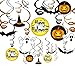 jollylife 30Ct Halloween Hanging Swirl Ceiling Haunted House Decorations Family Kid Friendly - Pumpkin/Witches /Hats/Bats /Ghost Party Supplies Creepy Decor
