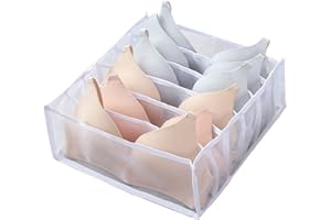 Bra Storage Box Clothes Drawer Organizer 6 Compartments Boxes Closet Case Bin, White Fashion Design