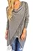 MINSNOWLER Womens Long Sleeve Sweatshirts Tassel Hem Sweater Solid Coat Outwear grey xl