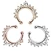 RoseSummer 1Pc Fake Septum Clicker Nose Ring Hanger Clip On Non Piercing Body Ring Jewelry (Rose Gold)