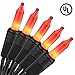 Brizled Orange Halloween Lights, 21.3ft 100-ct Incandescent String Lights Connectable, UL Certified, Black Wire Mini Light Set for Indoor & Outdoor Decorations, Holiday, Christmas