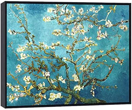 Amazon Wieco Art フレームアート アーモンドブロッサム フローラルキャンバスプリント ヴァン ゴッホの有名油絵 複製花の絵 キャンバス ウォールアート 寝室 ホームデコレーション ブラック P1xh 6080 Bl F ウォールステッカー オンライン通販