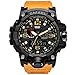 SMAEL Men's Sports Analog Digital Wrist Watch Dual Quartz Movement Military Time Water Resistant with Backlight (Mustard Yellow)