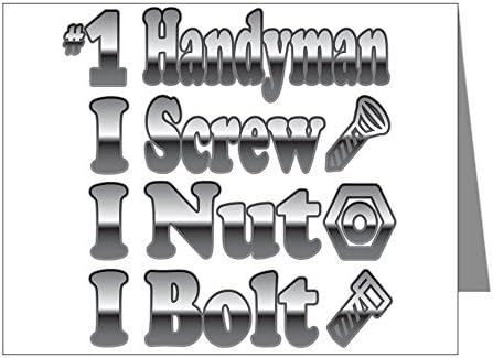 X-Large Greeting Card Number 1 Handyman I Screw Nut Bolt