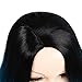 UQINZ Ombre Wigs Long Wavy Synthetic Cosplay Wig Black to Blue Natural Hair Wig for Women (28 inches)