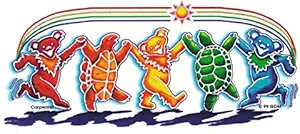 Dye the Sky Grateful Dead Rainbow Critters (Dancing Bears & Terrapins) - Window Sticker/Decal (7