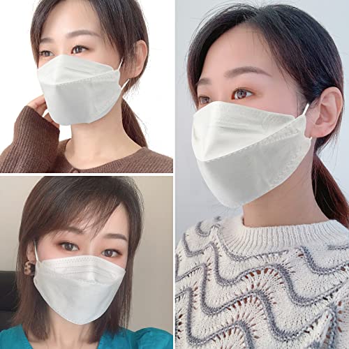 kf94 Mask 50 Pcs White Mask Disposable Face Masks for Women Men Kids 4
