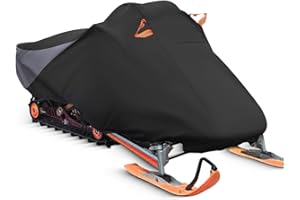 AUTOLION Waterproof Snowmobile Cover, Compatible with Polaris Ski Doo Arctic Cat Yamaha, Windproof Snowshield Cover with Wind