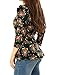 Allegra K Women's Scoop Neck 3/4 Puff Sleeves Printed, Navy Blue, Size 10.0