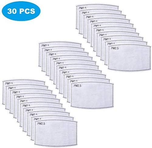 30 PCS PM2.5 activated carbon mask filter, 4 layers of effective filtering protection, prevent air pollution