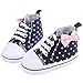 WAYLONGPLUS Infant Canvas Soft Sole Anti-Slip Prewalker Toddler Crib Shoes Love Print Sneaker (White Size 3)