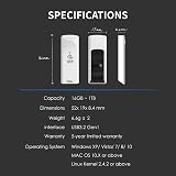 TCELL Push 128GB USB 3.2 Gen1 Flash Drive White Retractable Speed 100MB/s view 6