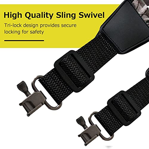 Multi Use Durable Shoulder Padding Strap,Two Point Traditional Sling with Swivels,Durable Shoulder Padding Strap,Metal Hardware Length Adjuster,Nylon Webbing-Black