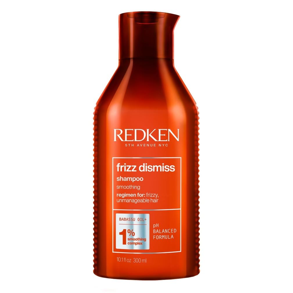 Redken | Shampoo, Babassu Oil, Adds Shine and Smooths Frizzy Hair, Frizz Dismiss, 300 ml