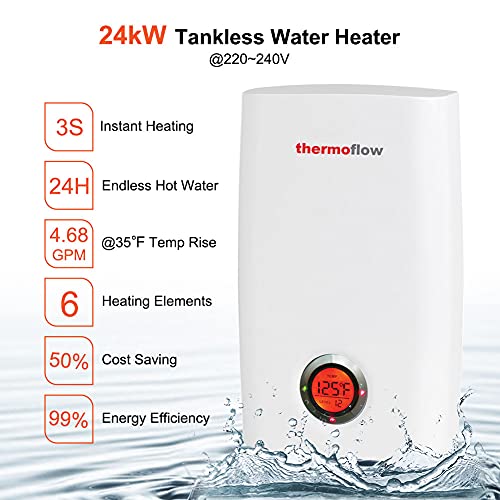 Thermoflow 24KW at 240 Volts Tankless Water Heater Electric, On Demand