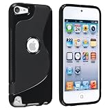 Shawnex S-Line Back Flexible Cover TPU Case for Apple iPod Touch 5 5G 5th Generation (2012) - Black