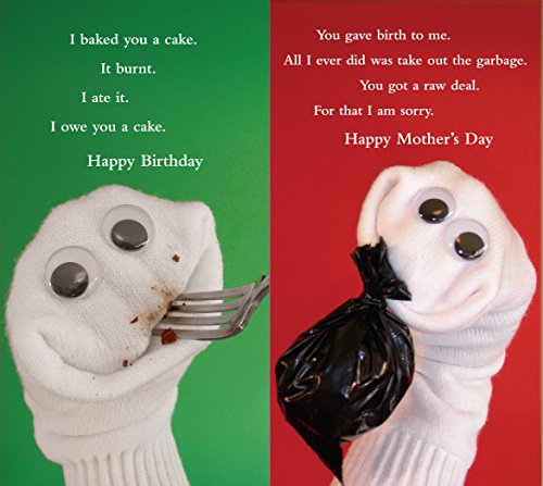 Quiplip Sock Em's Birthday Mother's Day (6 Cards) Greeting