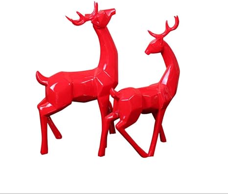 stauely La decoración Minimalista Moderna de la Pareja de Ciervos Rojos