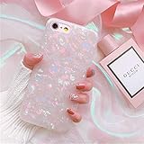BOFTALE Cute Case for iPhone 7 / iPhone 8, Girls Women Glitter Translucent Shell Pattern Design Clear Slim Soft Silicone Rubber TPU Phone Case Cover Compatible with iPhone 8/7(Colorful)
