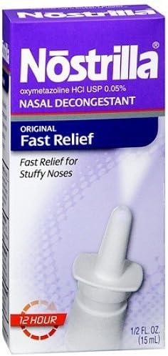 Nostrilla Nasal Decongestant Original Fast Relief, Metered Pump Spray 0.5 Oz - Buy Packs and Save (Pack of 2)