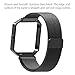 For Fitbit Blaze Bands with Frame, Austrake Replacement Milanese Loop with Metal Housing for Fitbit Blaze Smart Sports Watch Bracelet for Women Men,Large Black
